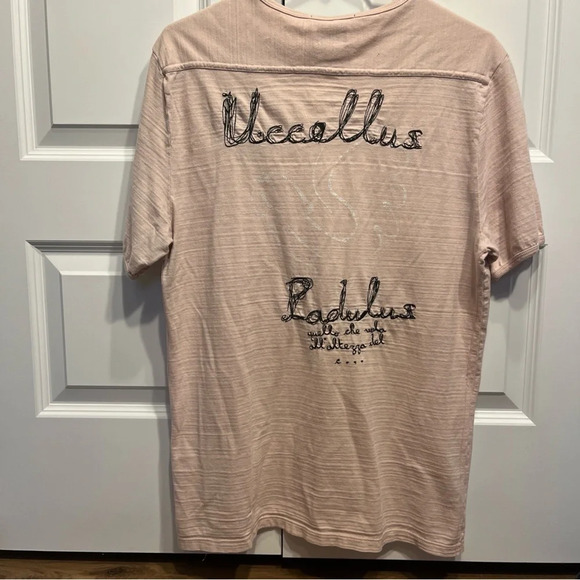 RA-RE Rag Recycle T-shirt Pink With Writing Size Large Art To Wear Men’s Shirt - Picture 12 of 12